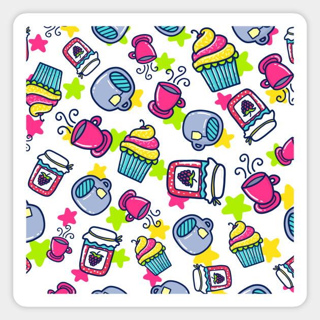 Tea, Jam & Cupcakes Magnet by KindlyHarlot